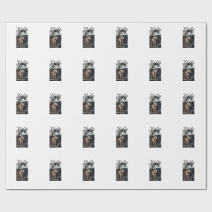Pet dog cat animal birthday photo modern year date wrapping paper