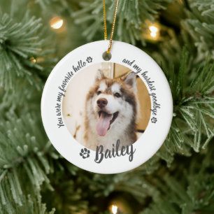 Pet Dog Cat Custom Photo Memorial Keepsake Ceramic Tree Decoration