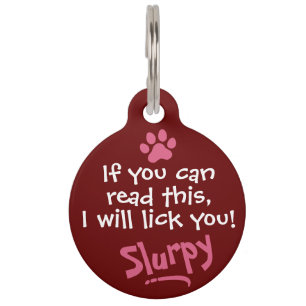 Pet Dog Cat Funny Humour Custom Red Lost Tag
