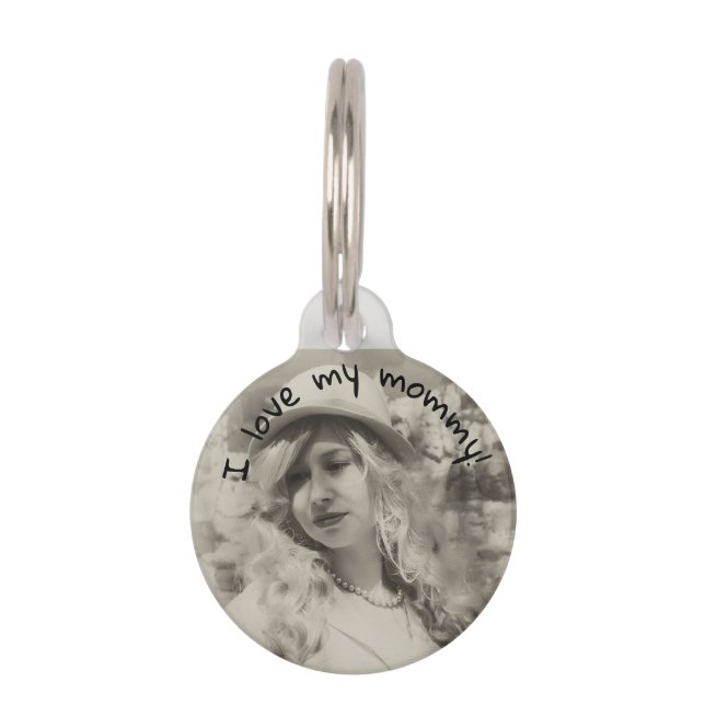 Pet Dog Cat ID Lost Mum Dad Photo Tag (Front)