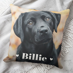 Pet dog cat name hearts cushion