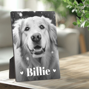 Pet dog cat name hearts plaque