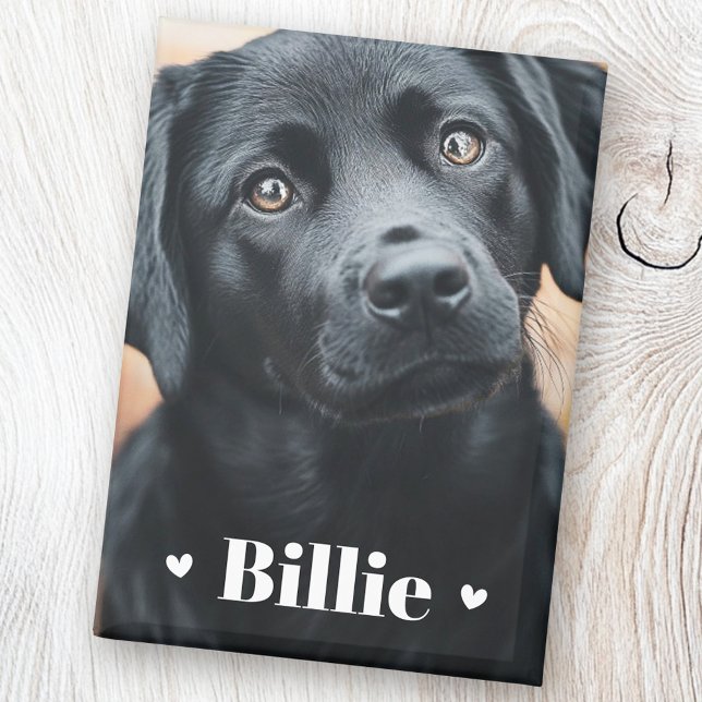 Pet dog cat name hearts two photos magnet (Pet dog cat name hearts two photos magnet)