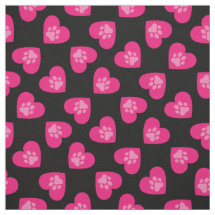 Pet Dog Cat Paw Cute Heart Fabric