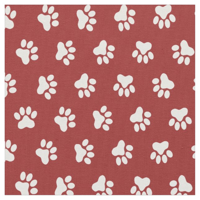 Pet Dog Cat Pawprint with Custom Background Colour Fabric (Close Up)