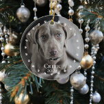 Pet Dog Cat Photo Minimalistic Paws Circle Ceramic Tree Decoration<br><div class="desc">This design may be personalised in the area provided by changing the photo and/or text. Or it can be customised by clicking Personalise this Template and then choosing the click to customise further option and delete or change the colour of the background, add text, change the text colour or style,...</div>