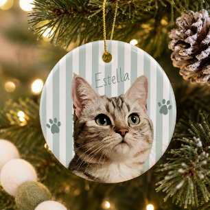 Pet Dog Cat Photo Portrait Christmas Keepsake Ceramic Tree Decoration