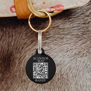 Pet Dog Cat QR Code Scan for map Address Pet Tag