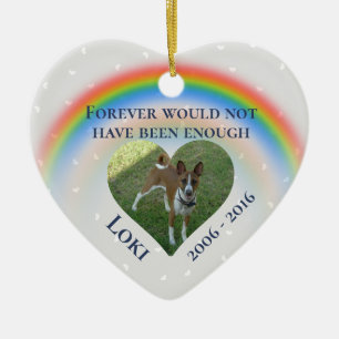 Pet Dog Cat Rainbow Bridge Photo Custom Ceramic Tree Decoration