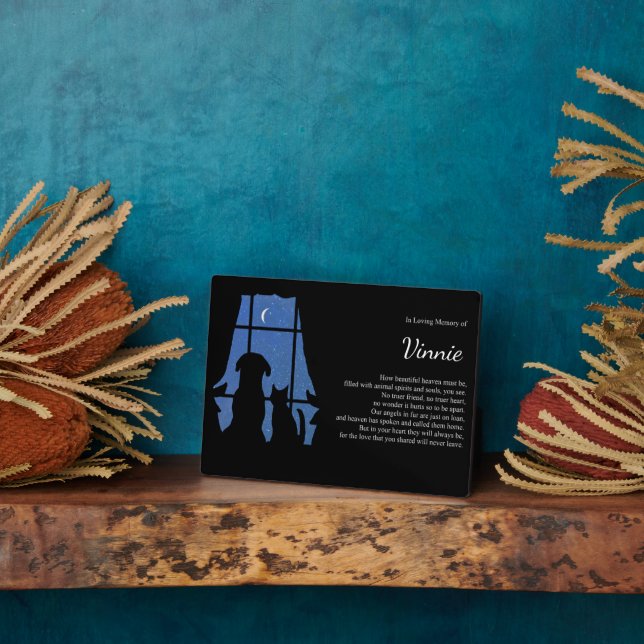 Pet Dog Cat Spiritual Memorial Custom Name Plaque (Side)