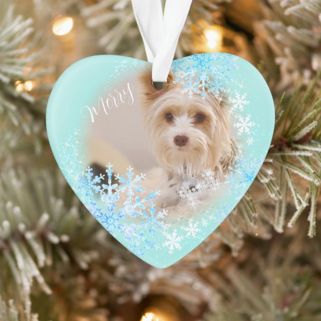 Pet  Dog Christmas Blue Ornament (Tree)