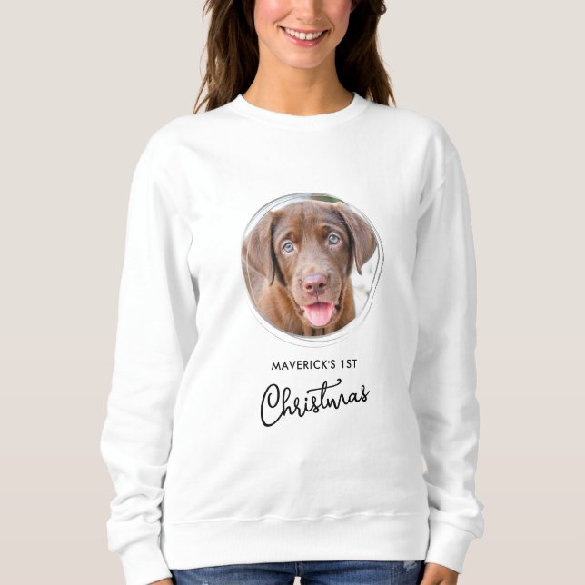 Pet Dog Christmas Personalised Photo Holiday  Sweatshirt (Front)