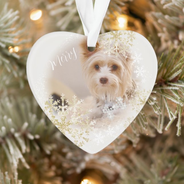 Pet  Dog Christmas White Ornament (Tree)