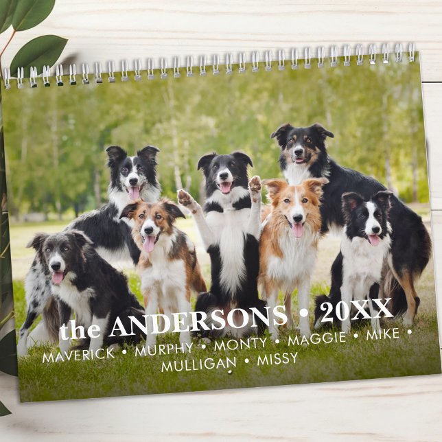 Pet Dog Custom Photos Modern Cute 12 Month 2026  Calendar (Creator Uploaded)