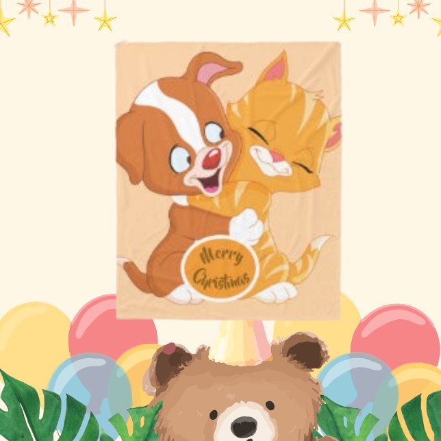 Pet Dog Cute Puppy Embrace Hug  Fleece Blanket (Creator Uploaded)