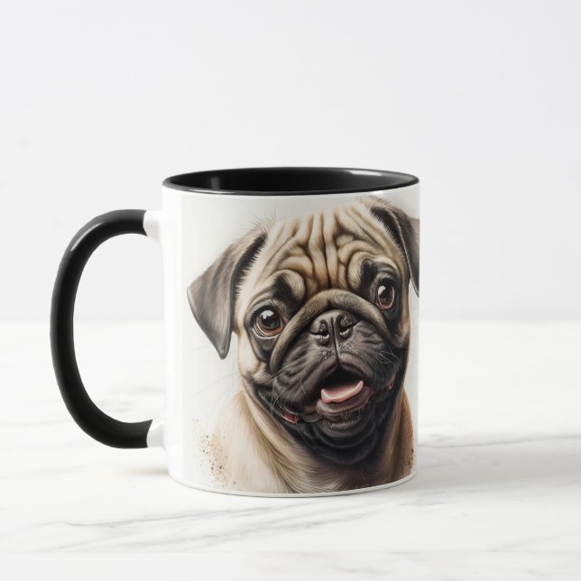 Pet Dog  Elegant Modern Custom Photo Personalised Mug (Left)
