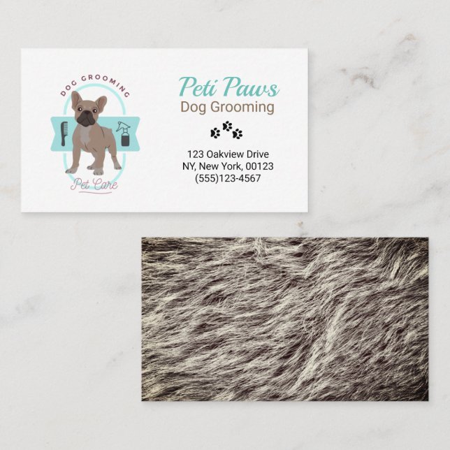 Pet Dog Grooming Service Business Card (Front/Back)