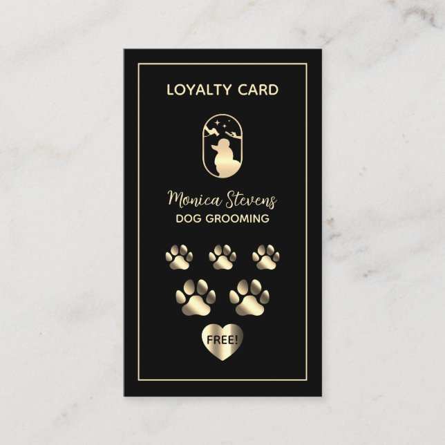 Pet dog grooming service Loyalty Card (Front)