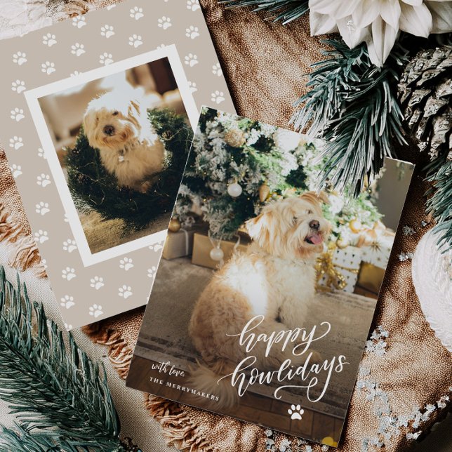 Pet Dog Happy Howlidays Holiday Photo Card (Creator Uploaded)
