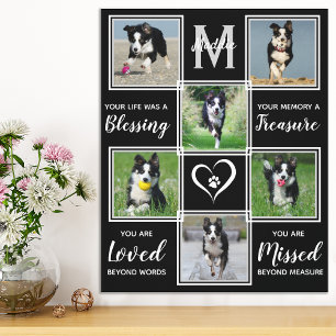 Pet Dog Memorial Black 6 Photo Collage Canvas Print