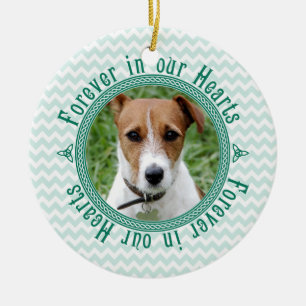 Pet Dog Memorial Celtic Knot Photo Christmas Ceramic Tree Decoration