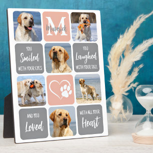Pet Dog Memorial Custom Modern Colours 6 Photo Plaque
