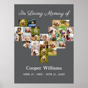 Pet Dog Memorial Custom Photo collage Pet Loss  Poster