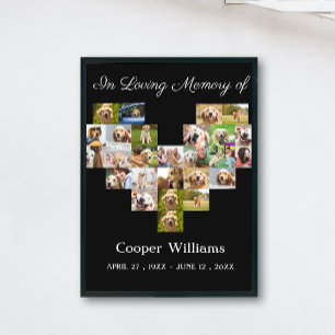 Pet Dog Memorial Custom Photo collage Pet Loss Poster