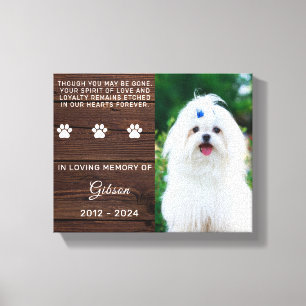 Pet Dog Memorial Custom Photo Personalised Canvas Print