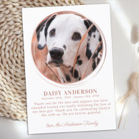 Pet Dog Memorial Custom Photo Rose Gold Sympathy