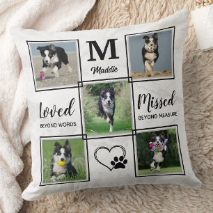Pet Dog Memorial Custom Remembrance Photo Collage Cushion
