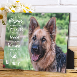Pet Dog Memorial Customised Remembrance Photo Plaque