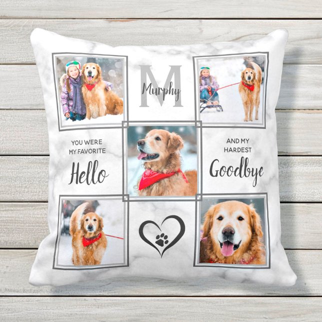 Pet Dog Memorial Keepsake 5 Photo Collage Cushion (Creator Uploaded)