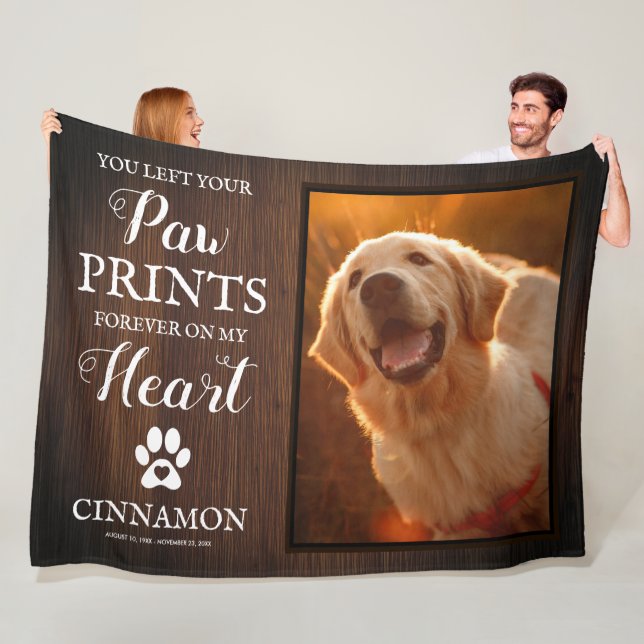 Pet Dog Memorial Keepsake Fleece Blanket (In Situ)