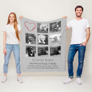 Pet Dog Memorial Keepsake Photo Collage Gift Poem  Fleece Blanket