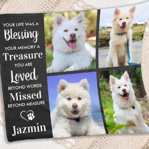 Pet Dog Memorial Personalised Photo Collage Fleece Blanket