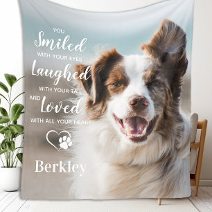 Pet Dog Memorial Personalised Photo Remembrance Fleece Blanket
