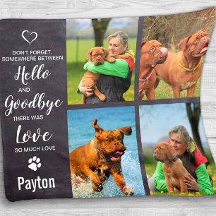 Pet Dog Memorial Pet Loss Photo Collage Fleece Blanket