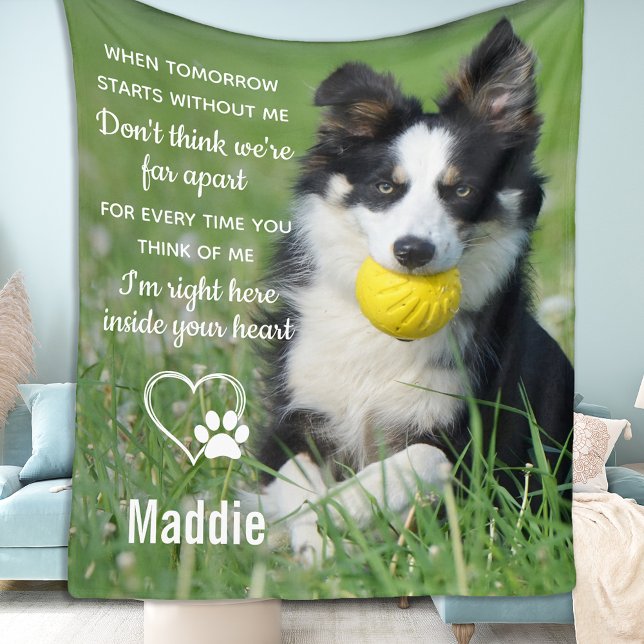 Pet Dog Memorial Pet Loss Photo Fleece Blanket (Creator Uploaded)