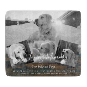 Pet Dog Memorial Photo Collage Remembrance Poem Cutting Board