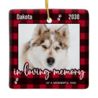 Pet Dog Memorial Red Plaid In Loving Memory Photo