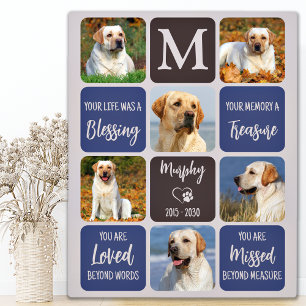 Pet Dog Memorial Remembrance Modern Colours 6 Phot Plaque