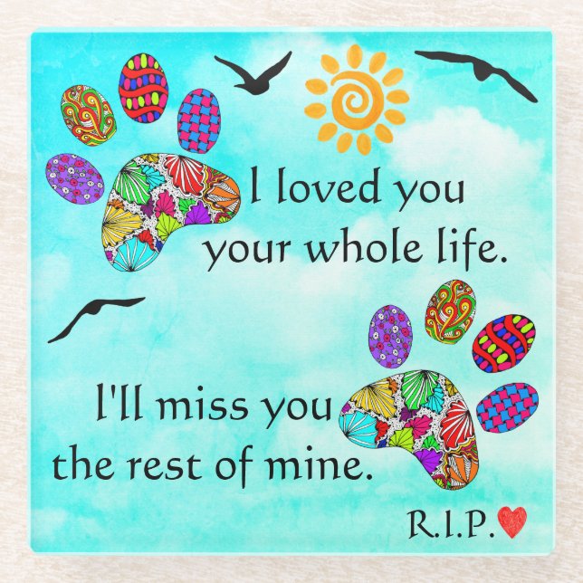 Pet Dog Memorial Sympathy Coaster (Front)