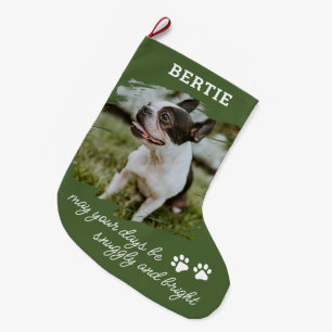 Pet Dog or Cat Photo Large Christmas Stocking