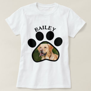 Pet Dog or Cat Photo Paw Print  T-Shirt