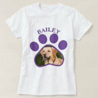 Pet Dog or Cat Photo Purple Paw Print