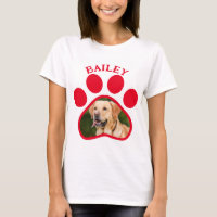 Pet Dog or Cat Photo Red Pawprint 