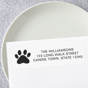 Pet Dog Paw Print Return Address