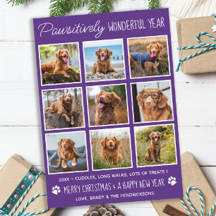 Pet Dog Personalised Photo Collage Year In Review  Holiday Card