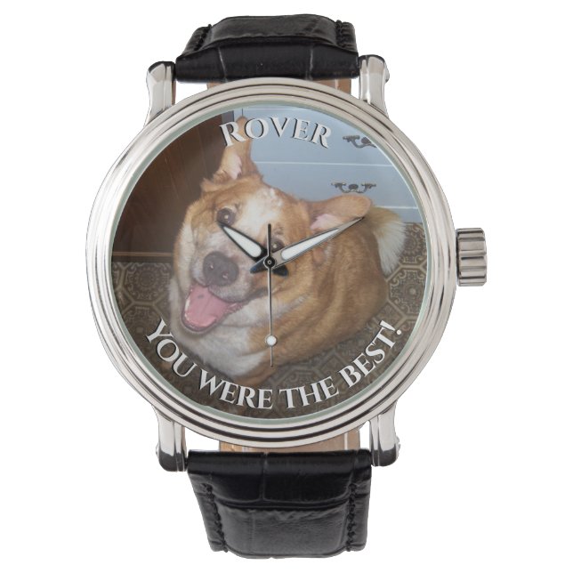 Pet Dog Photo and Name Memorial You Were the Best Watch (Front)